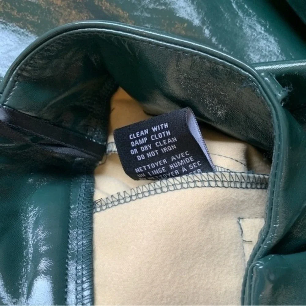 7 for all mankind faux leather wide leg cropped green pants Small/26 Scandi Girl